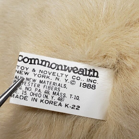 Commonwealth 14" Lush Plush Bunny Rabbit Hearts Vintage 1988 Made in Korea Plush - Picture 5 of 5